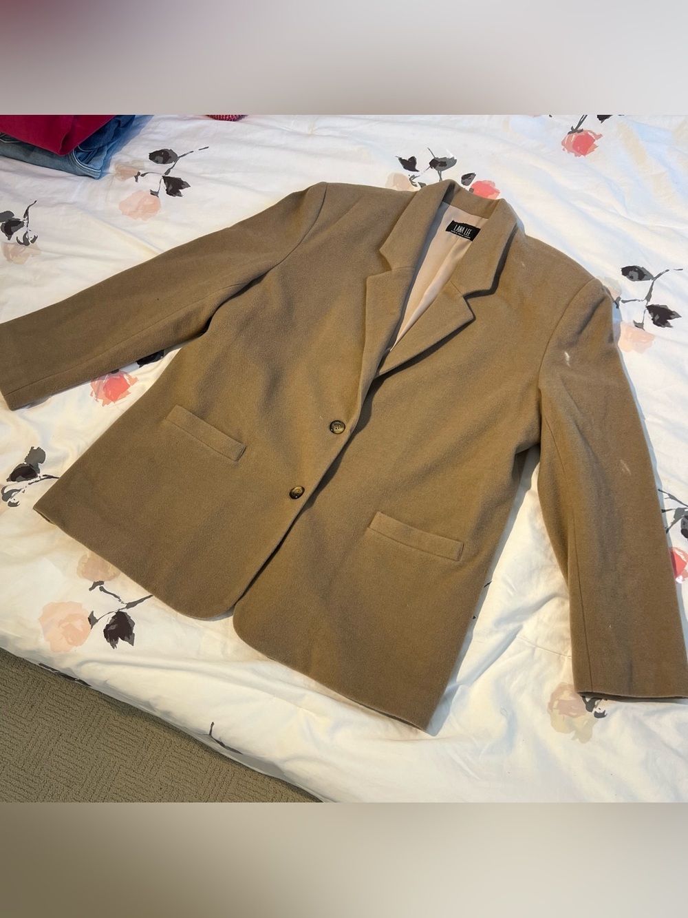Lana Lee Wool-Cashmere Blend Camel Blazer Coat Jacket